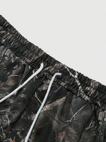 MODCRASH 男士时尚街头 Y2K 风格全迷彩印花运动裤，春夏必备单品 - 軍綠色 - 查看 5