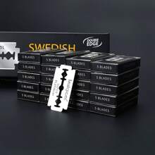50/100pcs Double Edge Razor Blades - High-Quality Platinum Swedish Steel Razor Blades For Men, Smooth, Precise And Clean Shave