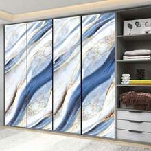 1 Roll, Marble Kitchen Decoration Stickers, Waterproof Self-Adhesive Removable PVC Wallpaper, Wall Decoration Suitable For Kitchen Bathroom Bedroom Living Room Countertop Furniture, Decoration Wallpaper, Home Decoration Wall Stickers Room Decor Bathroom Decor Bedroom Decor Room Decoration Stuff Living Room Decor House Decor Home Decor Living Room Wall Paper Wall Art Wallpapers - Blue - View 3