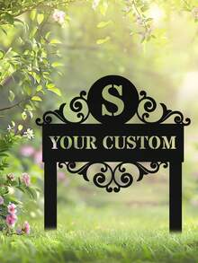 1pc Customizable Garden Sign With Post - Personalized House Number And Address Plaque, Fence, Yard, Lawn Art Decor, Weatherproof Metal Outdoor House Number Plate, Suitable For Yard, Garden, Birthday, Anniversary, Father's Day, Mother's Day, Thanksgiving, Wedding, Ideal Gift For Family And Friends - Multicolor - View 10