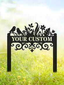 1pc Customizable Garden Sign With Post - Personalized House Number And Address Plaque, Fence, Yard, Lawn Art Decor, Weatherproof Metal Outdoor House Number Plate, Suitable For Yard, Garden, Birthday, Anniversary, Father's Day, Mother's Day, Thanksgiving, Wedding, Ideal Gift For Family And Friends - Multicolor - View 4