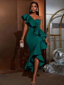 Faeriesty 这款优雅的美人鱼礼服适合各种派对、婚礼、春季派对等场合。 - 墨綠色 - 查看 5