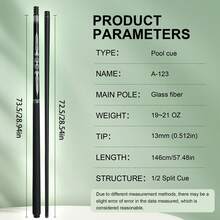 Professional Billiard Cue Stick - 13MM Leather Tip Pool Cue - Authentic Billiard Cues For Superior Performance - Black - View 2