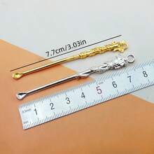 4 piezas Limpiaorejas con llavero con diseño de dragón y fénix - Herramienta de limpieza de oídos, sin batería, práctica herramienta de eliminación de cerumen para el hogar y uso personal - Multicolor - Ver 5