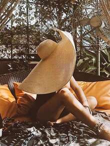 1pc Women's Large Brim Breathable Sun Hat, Solid Color, Comfortable And Suitable For Fishing, Cycling, Outdoor Activities, Beach Fun - Khaki - View 11