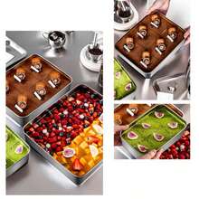 Multi Functional Stainless Steel Square Plate, Flat Bottomed Plate, Internet Famous Cake Baking Tray Mold, Shaped Iron Box Container, Household Baking - Multicolor - View 6