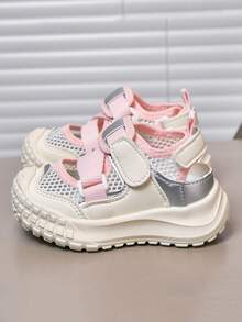 1 Pair New Outdoor Casual Sports Sandals With Hook And Loop Closure, Fashionable Versatile Design, Spring/Summer - Pink - View 4