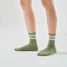 XTEP Calcetines largos planos (Juego de tres pares) Calcetines de mujer de primavera Versátiles blancos transpirables de altura media 876438730041