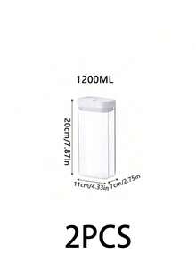 1/2 Pcs Kitchen Airtight Storage Jars, PET Material Dust-Proof Waterproof Pest-Proof Cereal Canister, Stackable Fridge Storage Box, Kitchen Storage Container, Food Storage Box, Rice Storage Box, Suitable For Storing Grains, Rice, Pasta, Flour And Sugar