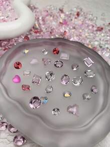 Accessori per unghie, forniture per unghie, charms per unghie stile Y2K, rosa e colorati, decorazione unghie a tema sirena, strass trasparenti, trapano per unghie trasparente per fai da te, 30/50/100 pezzi di punte di unghie con diamanti multicolore in confezione mista