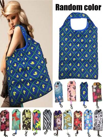 10pcs/Set Reusable Shopping Bags, Large Capacity Foldable Tote Bags, Suitable For Travel, Picnic, Camping, Outdoor, Household Essential, Mother's Day, Birthday, Christmas, Halloween, Thanksgiving, Bridesmaids Gift