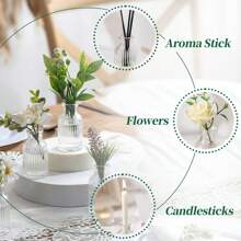 Set de vaze 1/6/12 piese, vază de sticlă pentru decorarea centrului, vază mică, vază modernă cu dungi transparente, vază vintage pentru decorarea mesei, petrecerea de nuntă și decorarea casei.