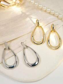 1 Pair Classic European & American Style Geometric Water Drop Earrings, Vintage Minimalist Luxury Ear Accessories