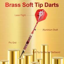 WIN.MAX 12Pcs/Set 18g Soft Tip Darts With Gift Box, Plastic Point Soft Darts Set, For Professional Tournament & Training, Compatible With Electronic Dartboard