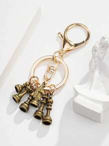 6pcs/1pc Creative Metal Faux Chess Piece Keychain Pendant, Alloy Keyring Key Chain For Men Women Leisure Game Gift Car Accessories Bag Charm School Cute Goth Y2k