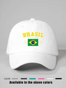 1 件印花巴西五角星 1938 可调节棒球帽，女士户外防晒休闲帽适合春秋旅行海滩度假，男士太阳帽 Y2K 风格青年 - 棒球帽 - 查看 8