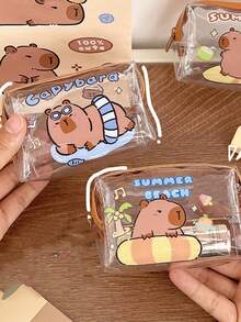 1pc Transparent Waterproof PVC Girly Jelly Coin Purse, Cardholder & Keyring Pouch Set Mini Wallet - Multicolor - View 3