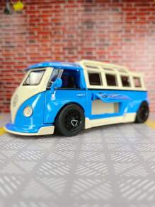 ESCBBXX 1 pièce Modèle de voiture classique vintage T1, corps en alliage de zinc, les portes des deux côtés et le coffre peuvent être ouverts, avec effets sonores et d'éclairage simulés, voiture jouet de haute qualité pour enfants, convient pour la collection et les cadeaux d'anniversaire pour les enfants, rentrée scolaire