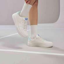 Xtep Little White Shoes Women's Shoes Autumn/Winter Low Cut Leather Face No.1 Casual Sports Shoes Student Lightweight Breathable Board Shoes 881418319600 - White Orchid - View 6