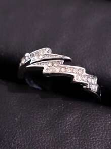 1 pieza Anillo para hombre con diseño de relámpago, joyería de estilo callejero hip hop, regalo de moda para fiestas, adecuado como regalo de San Valentín