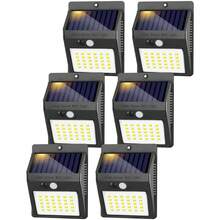 SZRSTH 6 Packs Solar Lights Outdoor Waterproof Sensor Wireless Security Lights For Outdoor Decor Garden Fence Yard - 黑色 6pcs - 查看 1