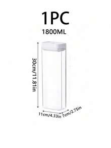 1/2 Pcs Kitchen Airtight Storage Jars, PET Material Dust-Proof Waterproof Pest-Proof Cereal Canister, Stackable Fridge Storage Box, Kitchen Storage Container, Food Storage Box, Rice Storage Box, Suitable For Storing Grains, Rice, Pasta, Flour And Sugar