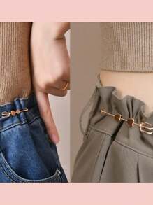 5pcs Golden Vintage Brooch Pin Set, Adjustable Waist Safety Pins, For Dresses And Jeans Clothing Decoration Dress Accessories Pin For Clothes Bag Charm School