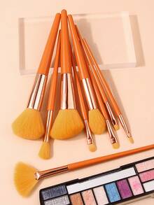 New Style 9 Pieces Fashion Makeup Brush Set Handmade Precision Brushes For Face,Brush Set,Makeup Brush Kit,Make Up Brush Set,Make Up Set Complete,Makeup Brush Set,Complete Makeup Kit,Brush Kit,Brushes Makeup Set,Makeup Gift Set,Set - Orange - View 6