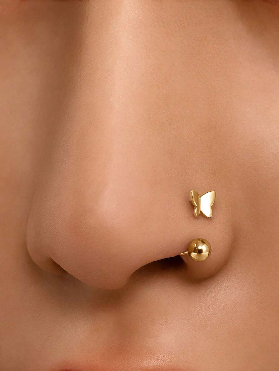 1 Piece Sterling Silver S925 Nose Ring/Nose Ornament/Gold Mouth Ring/Silver Nose Ring/Lip Ring/Ear Helix/Tragus Ring