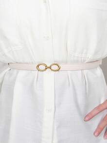 1pc Women's Vintage Minimalist PU Adjustable Skinny Waist Belt, Fashionable & Elegant For Dresses, Versatile - Black - View 7