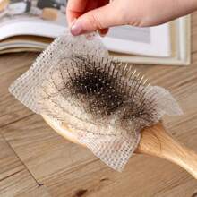 50pcs Portable Pet Hair Removal Cleaning Paper, Cleaning Paper For Anti-Fall Comb, Suitable For Air Cushion Comb Cleaning Paper, Comb Protective Net, Pet Hair Cleaning Paper