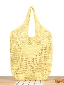 1pc Personalized Initial Letter Large Capacity Tote Bag, Customized Name Print Birthday Gift, Reusable Grocery Bag Suitable For Shopping, Holiday, Picnic, Travel - Multicolor - View 18