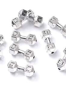 10pcs 8x20mm Antique Dumbbell Beads Alloy Barbell Spacer Beads For Jewelry Making Bracelet Necklace Diy Craft Accessories