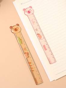 1pc 15 Cm Measuring Ruler, Creative Cartoon Animal Shape Ruler, Stationery Ruler With Wavy Line School Supplies - Multicolor - View 12