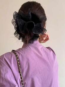 1 chiếc dây buộc tóc mềm mại bằng vải organza kiểu cổ tích dành cho nữ, dây buộc tóc ren thanh lịch, phụ kiện tóc mùa xuân/hè, phụ kiện tóc, dây buộc tóc kiểu scrunchy, dây buộc tóc thường ngày, phụ kiện đội đầu bằng thun, phụ kiện ngày lễ, du lịch, sinh nhật. - Nhiều màu - Xem 4