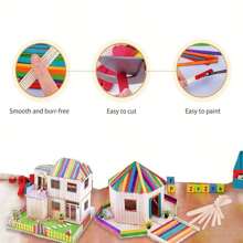 50/100/200 piezas de palitos de abedul natural, palitos de helado, muy adecuados para manualidades, alimentos, helados, cera dura, resina epoxi y palitos de resina, prensa de lengua, suministros de manualidades de madera, palitos de madera