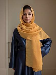 New Autumn And Winter 1 Piece Solid Color Heavy Sequins, Retro And Luxurious Decorative Headscarf, Light And Soft Comfortable Fabric, Women Daily Festival Wear Shiny Decorative Hijab Abaya Accessories Valentine's Day Valentines - Multicolor - View 4