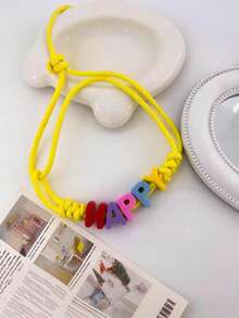 1 Stück personalisierte Acryl Haustier-Namenskette, zufällige Buchstabenfarb-Kombination, Bonbonfarben Haustier-Halsband für Hunde & Katzen, DIY Haustier-Accessoires, geeignet für Haustier Weihnachtsoutfit, Geschenk für Haustierliebhaber