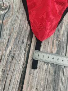 DomiGe 1pc Sexy Red Jacquard Mesh Hollow-Out Men's Erotic G-String Underwear