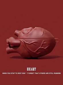 Beating Heart 蓝牙耳机保护套，兼容苹果耳机 1/2/3/4/Pro/Pro2(Nd)/Pro(3rd)，防震蓝牙耳机保护套 - 深紅色 - 查看 2