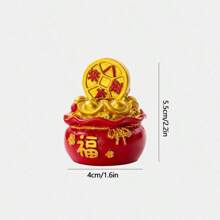 1pc Resin Fortune Bag Money Bag Figurine, New Year Decoration For Home Table Desktop