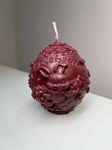 Vela Aromática Ovo de Páscoa Decorado Aroma Chocolate 130g - Cor chocolate - perfume chocolate - Visão 2