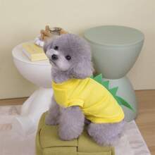 1pc Dinosaur Pet T-Shirt, Breathable Lightweight Comfortable Pullover Clothes For Small Dogs & Cats, Suitable For Spring & Autumn