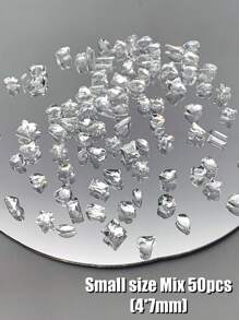 Nail Charms Nail Supplies Clear Nail Gems Art Black Nail Gems Transparent Rhinestone, Transparent Nail Drill 30/50/100Pcs Nail Tip Bottom Rhinestone Multi Color Mixed Packaging Nails