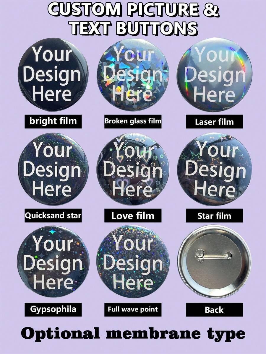 1/3/5/10/30/50/100个，定制徽章，可个性化印刷任何文字、照片或图像，适用于促销、工作、生日、圣诞礼物，定制纪念徽章，个性化纪念徽章，毕业徽章，定制文字生日徽章