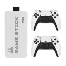 Consola de Videojuegos Retro 4K Ultra HD con 20000 Juegos Clásicos + 2 Controles Inalámbricos Tipo PlayStation, Game Stick Pro Portátil, Mini Consola para TV, Regalo Gamer para Adultos y Niños, Compatible con Múltiples Emuladores - Blanco - Ver 2