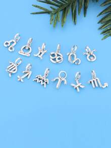 HuooNew 1 件 925 纯银抽象十二生肖动物设计 CZ 吊坠，男女通用 DIY 串珠项链饰品，纪念礼物