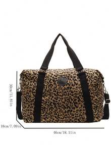 1pc Fashion Casual Campus Style Travel Bag, Lightweight Portable, Foldable, Large Capacity. Handbag, Vacation Bag, Carry-On Bag, Hospital Discharge Bag. Maternity Bag. Can Be Worn As A One Shoulder Bag Or Crossbody, Or Used With A Portable Suitcase. Especially Suitable For Business Trips And Vacations. Sports And Fitness Luggage Bag. - Coffee Brown - View 9
