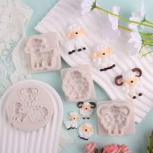 1pc 3D Sheep Silicone Mold Cake Decoration, Fondant Chocolate, Jelly, Pudding, Cake, Candy Mold For Home, Party, Eid Al-Adha, Animal Themed Party, Birthday