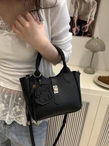 Nova bolsa de ombro feminina de luxo com textura de lichia, bolsa transversal versátil para deslocamento diário, 2025